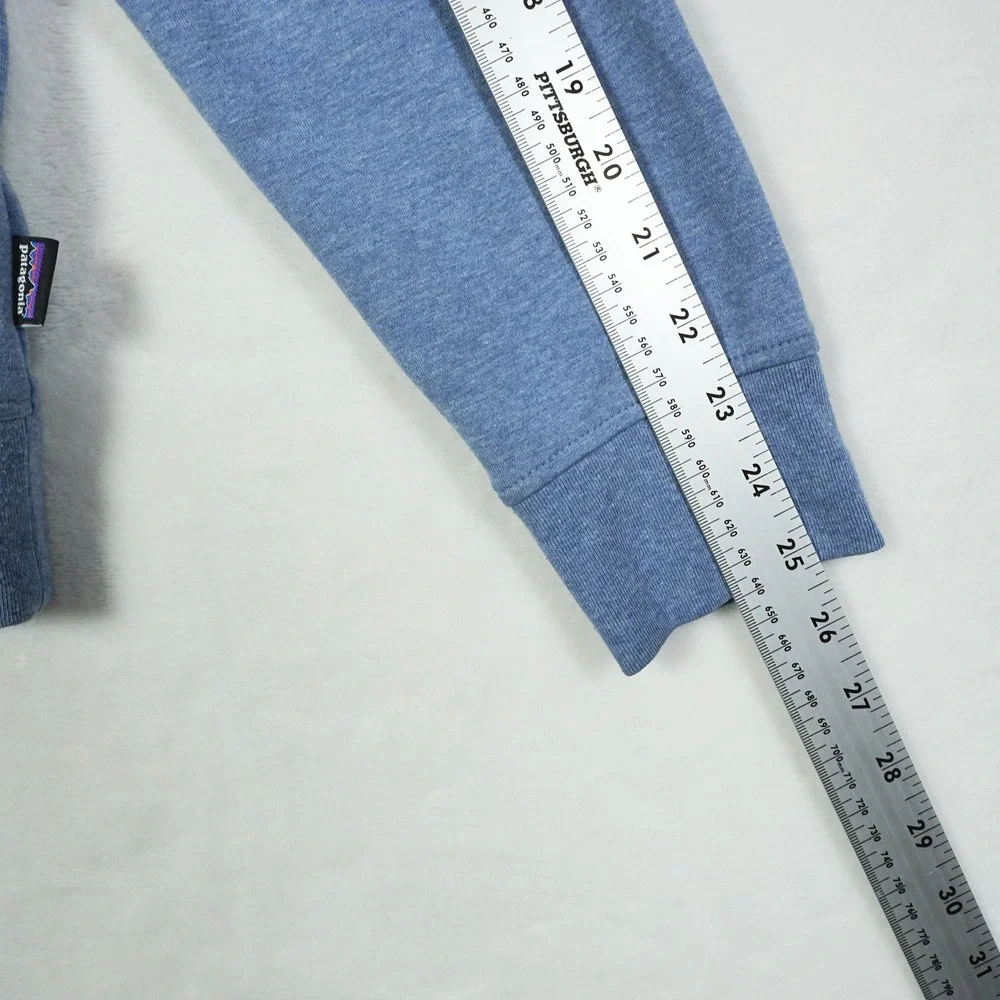 Patagonia Mens Full Zip Hoodie Blue Organic Cotton Logo Sweatshirt Medium - Picture 10 of 10